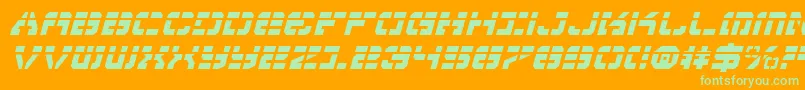 VyperLaserItalic-fontti – vihreät fontit oranssilla taustalla