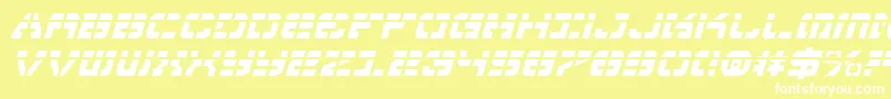 VyperLaserItalic-fontti – valkoiset fontit keltaisella taustalla
