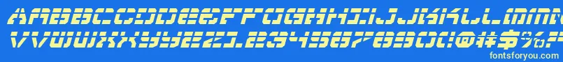 VyperLaserItalic-fontti – keltaiset fontit sinisellä taustalla