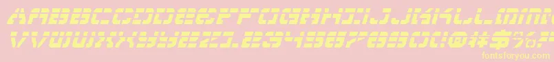VyperLaserItalic-fontti – keltaiset fontit vaaleanpunaisella taustalla