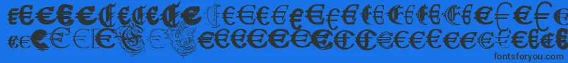 UbiqitaEuropa Font – Black Fonts on Blue Background