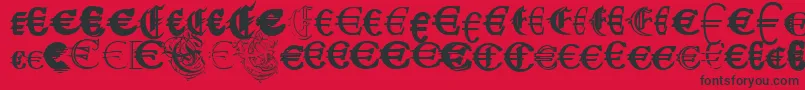 Fonte UbiqitaEuropa – fontes pretas em um fundo vermelho