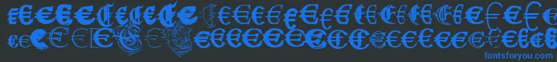 UbiqitaEuropa Font – Blue Fonts on Black Background