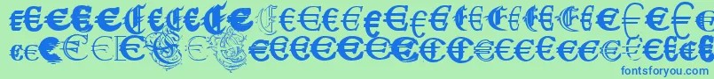 UbiqitaEuropa Font – Blue Fonts on Green Background