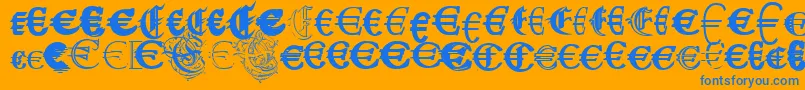 UbiqitaEuropa Font – Blue Fonts on Orange Background