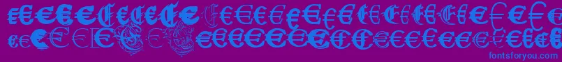 UbiqitaEuropa Font – Blue Fonts on Purple Background