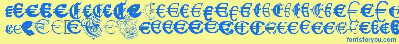 UbiqitaEuropa Font – Blue Fonts on Yellow Background