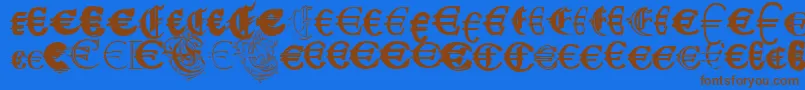 UbiqitaEuropa Font – Brown Fonts on Blue Background