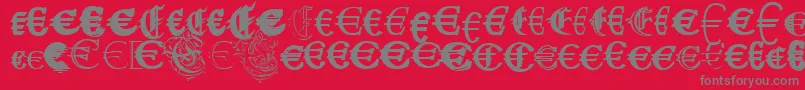 UbiqitaEuropa-fontti – harmaat kirjasimet punaisella taustalla