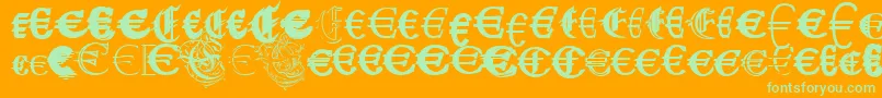UbiqitaEuropa Font – Green Fonts on Orange Background