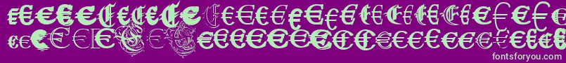 UbiqitaEuropa Font – Green Fonts on Purple Background