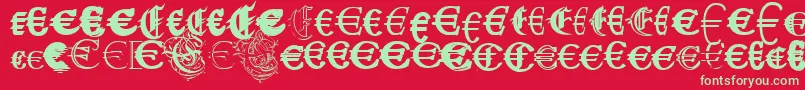 UbiqitaEuropa Font – Green Fonts on Red Background