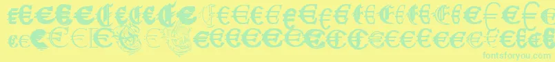 UbiqitaEuropa Font – Green Fonts on Yellow Background