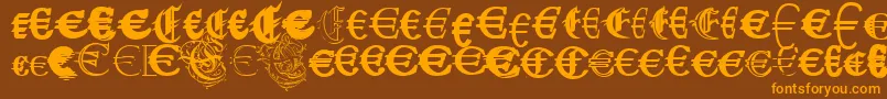 UbiqitaEuropa Font – Orange Fonts on Brown Background
