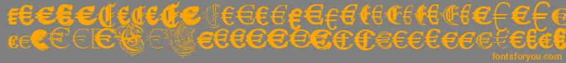 Fonte UbiqitaEuropa – fontes laranjas em um fundo cinza