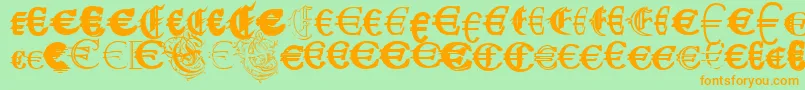 UbiqitaEuropa Font – Orange Fonts on Green Background