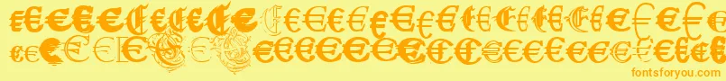 UbiqitaEuropa Font – Orange Fonts on Yellow Background