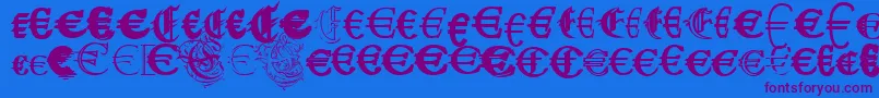 UbiqitaEuropa Font – Purple Fonts on Blue Background