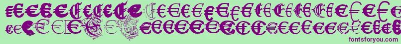 UbiqitaEuropa Font – Purple Fonts on Green Background