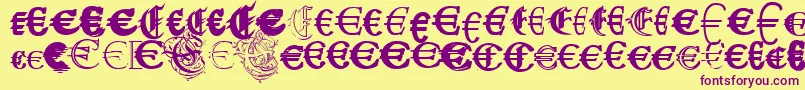 UbiqitaEuropa Font – Purple Fonts on Yellow Background