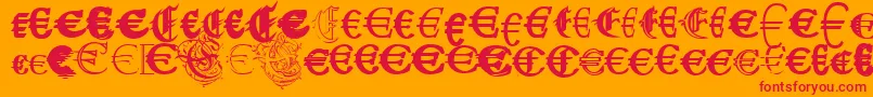 UbiqitaEuropa Font – Red Fonts on Orange Background