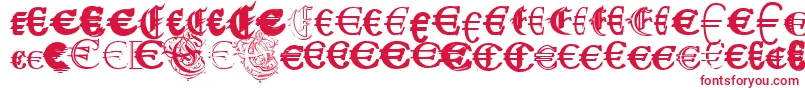 フォントUbiqitaEuropa – 白い背景に赤い文字