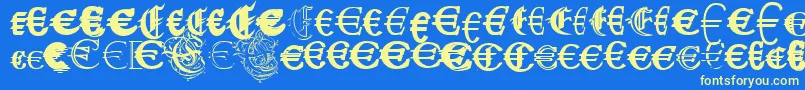 UbiqitaEuropa Font – Yellow Fonts on Blue Background