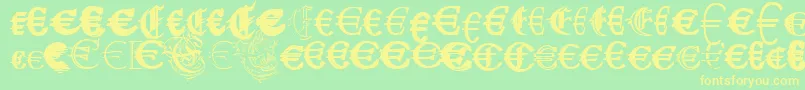 UbiqitaEuropa Font – Yellow Fonts on Green Background