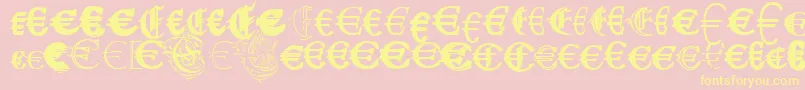 UbiqitaEuropa Font – Yellow Fonts on Pink Background