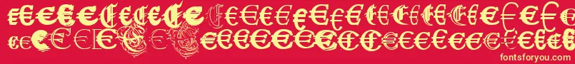 Fonte UbiqitaEuropa – fontes amarelas em um fundo vermelho