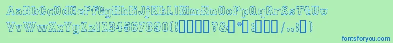 BosoxOutline Font – Blue Fonts on Green Background