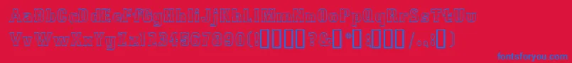 BosoxOutline Font – Blue Fonts on Red Background