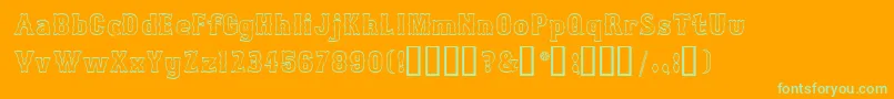 Шрифт BosoxOutline – зелёные шрифты на оранжевом фоне