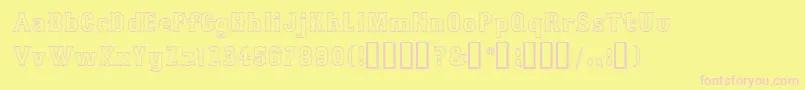 BosoxOutline Font – Pink Fonts on Yellow Background