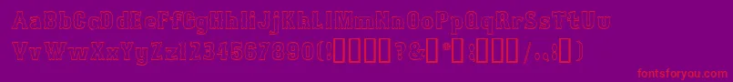 BosoxOutline Font – Red Fonts on Purple Background