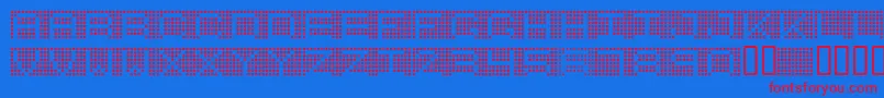 7incr Font – Red Fonts on Blue Background