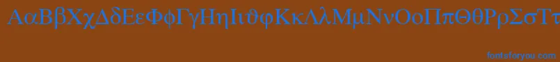 Symbolps Font – Blue Fonts on Brown Background