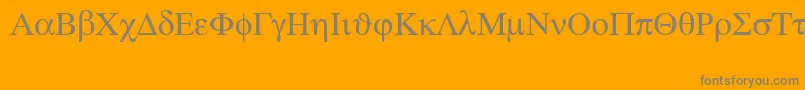 Symbolps-Schriftart – Graue Schriften auf orangefarbenem Hintergrund