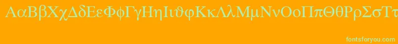 Symbolps Font – Green Fonts on Orange Background