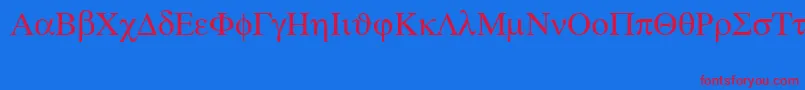 Symbolps Font – Red Fonts on Blue Background