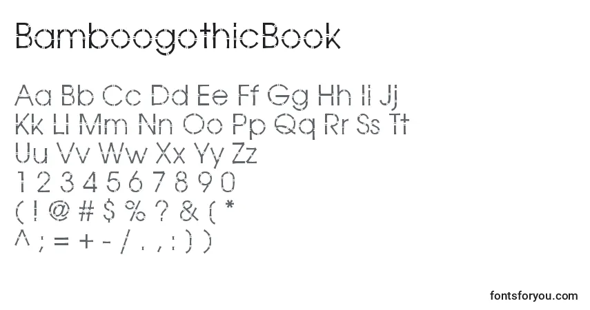 Czcionka BamboogothicBook (75486) – alfabet, cyfry, specjalne znaki