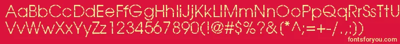 BamboogothicBook-fontti – keltaiset fontit punaisella taustalla