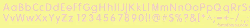 HowieSFunhouse-fontti – vaaleanpunaiset fontit keltaisella taustalla