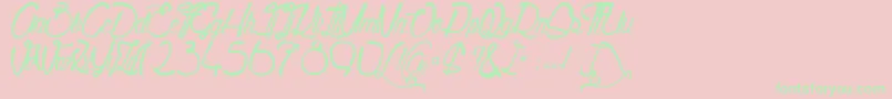 QualityStreet Font – Green Fonts on Pink Background