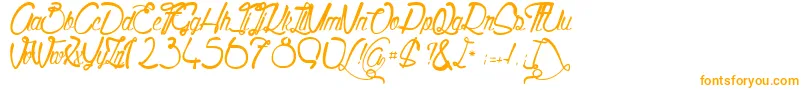 QualityStreet-Schriftart – Orangefarbene Schriften auf weißem Hintergrund