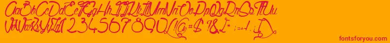QualityStreet Font – Red Fonts on Orange Background