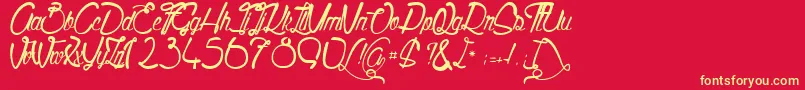 QualityStreet Font – Yellow Fonts on Red Background