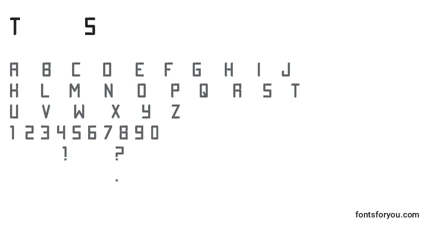 Schriftart TestySan – Alphabet, Zahlen, spezielle Symbole