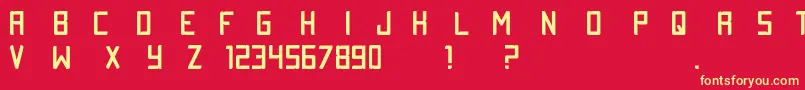 TestySan Font – Yellow Fonts on Red Background