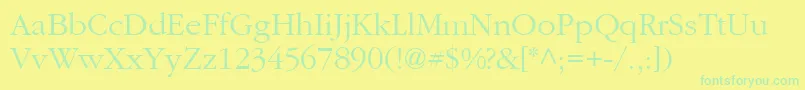 フォントAggar9 – 黄色い背景に緑の文字